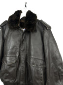 Giacca bomber in pelle Schott marrone con pelo 42 (26-252) - M
