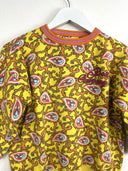 Maglia felpa Best Company gialla rosa anni 80 (26-257) - S