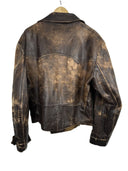 Giacca chiodo in pelle marrone anni 50 germania d'archivio (26-272) - M/L