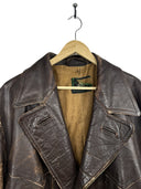 Giacca chiodo in pelle marrone anni 50 germania d'archivio (26-272) - M/L