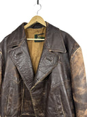 Giacca chiodo in pelle marrone anni 50 germania d'archivio (26-272) - M/L