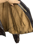 Giacca chiodo in pelle marrone anni 50 germania d'archivio (26-272) - M/L