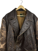Giacca chiodo in pelle marrone anni 50 germania d'archivio (26-272) - M/L