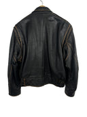 Giacca bomber in pelle nera Bomb Boogie aviator anni 90 (26-305) - M
