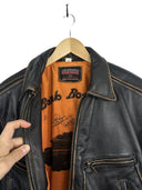 Giacca bomber in pelle nera Bomb Boogie aviator anni 90 (26-305) - M