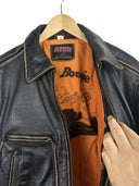 Giacca bomber in pelle nera Bomb Boogie aviator anni 90 (26-305) - M