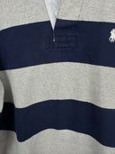 Polo rugby longsleeve Ralph Lauren grigia blu a righe (26-349) - M