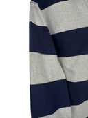 Polo rugby longsleeve Ralph Lauren grigia blu a righe (26-349) - M