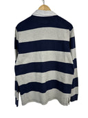 Polo rugby longsleeve Ralph Lauren grigia blu a righe (26-349) - M