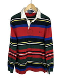 Polo rugby longsleeve Ralph Lauren rossa a righe (26-351) - M