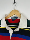 Polo rugby longsleeve Ralph Lauren rossa a righe (26-351) - M