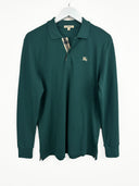 Polo verde Burberry maniche lunghe - L