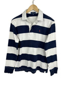 Polo rugby longsleeve Ralph Lauren blu righe donna (26-365) - S