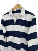 Polo rugby longsleeve Ralph Lauren blu righe donna (26-365) - S