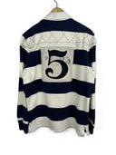 Polo rugby longsleeve Ralph Lauren blu panna a righe (26-366) - M