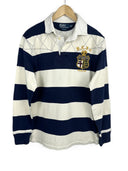 Polo rugby longsleeve Ralph Lauren blu panna a righe (26-366) - M