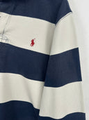 Polo rugby longsleeve Ralph Lauren blu bianca a righe (26-367) - L