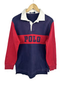 Polo Rugby longsleeve Ralph Lauren blu rossa (26-371) - S