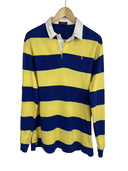 Polo rugby longsleeve Ralph Lauren gialla blu a righe (26-370) - L
