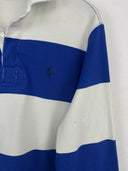 Polo rugby longsleeve Ralph Lauren cropped blu a righe donna (26-372) - S