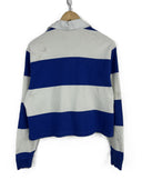 Polo rugby longsleeve Ralph Lauren cropped blu a righe donna (26-372) - S
