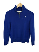 Maglione 1/4 zip Ralph Lauren blu donna (26-466) - XS