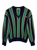 Maglione Chemise Lacoste verde a righe anni 80  donna (26-469) - S/M