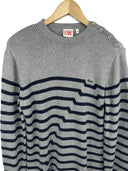 Maglione Lacoste grigio blu a righe (26-472) - L