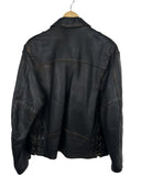 Giacca in pelle marrone scuro anni 90 (26-475) - L