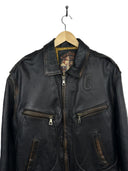 Giacca in pelle marrone scuro anni 90 (26-475) - L