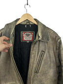 Giacca Energie marrone in pelle invecchiata anni 90 (26-476) - L