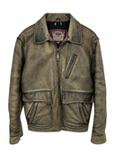 Giacca Energie marrone in pelle invecchiata anni 90 (26-476) - L