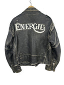 Giacca chiodo in pelle Energie marrone 90s (26-492) - M