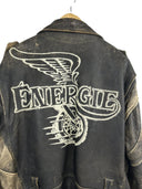 Giacca chiodo in pelle Energie marrone limited edition (26-520) - XL