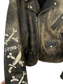 Giacca chiodo in pelle Energie marrone limited edition (26-520) - XL