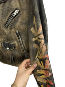 Giacca chiodo in pelle Energie marrone limited edition (26-520) - XL