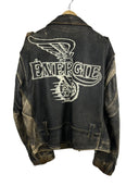 Giacca chiodo in pelle Energie marrone limited edition (26-520) - XL