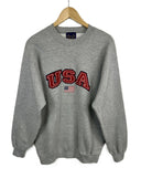Felpa U.S.A. flag grigia vintage (26-550) - M