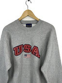 Felpa U.S.A. flag grigia vintage (26-550) - M