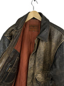 Giacca in pelle invecchiata marrone Bad Boys anni 90 (26-584) - S