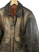 Giacca in pelle invecchiata marrone Bad Boys anni 90 (26-584) - S