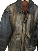 Giacca in pelle invecchiata marrone Bad Boys anni 90 (26-584) - S