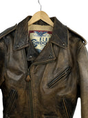 Giacca chiodo in pelle Alan Gordon marrone 90s (26-279) - S
