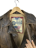 Giacca chiodo in pelle Alan Gordon marrone 90s (26-285) - S