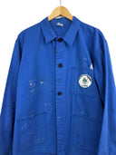 Giacca camicia francese da lavoro blu disdressed anni 80 (26-619) - M/L