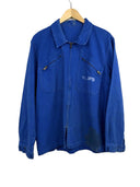 Giacca camicia francese da lavoro blu cobalto anni 80 (26-625) - M