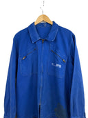Giacca camicia francese da lavoro blu cobalto anni 80 (26-625) - M