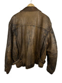 Giacca in pelle invecchiata marrone fly jacket vintage (26-627) - L/XL