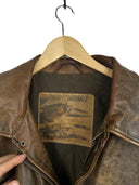Giacca in pelle invecchiata marrone fly jacket vintage (26-627) - L/XL