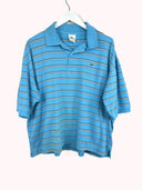 Polo Lacoste azzurra a righe cropped - M